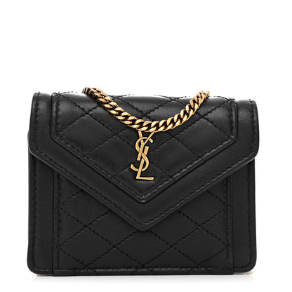 Saint Laurent Lambskin Quilted Micro Gaby Bag Black 1 of 12