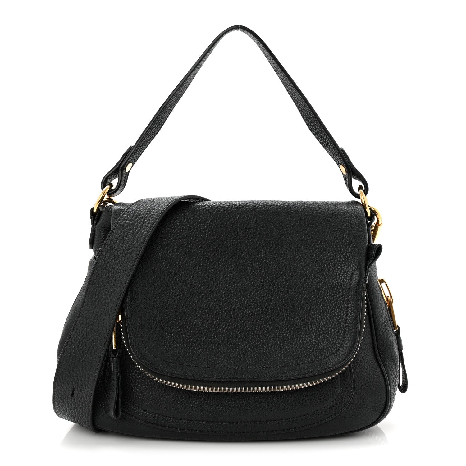 Tom Ford Grained Calfskin Medium Jennifer Crossbody Bag Black 1 of 10