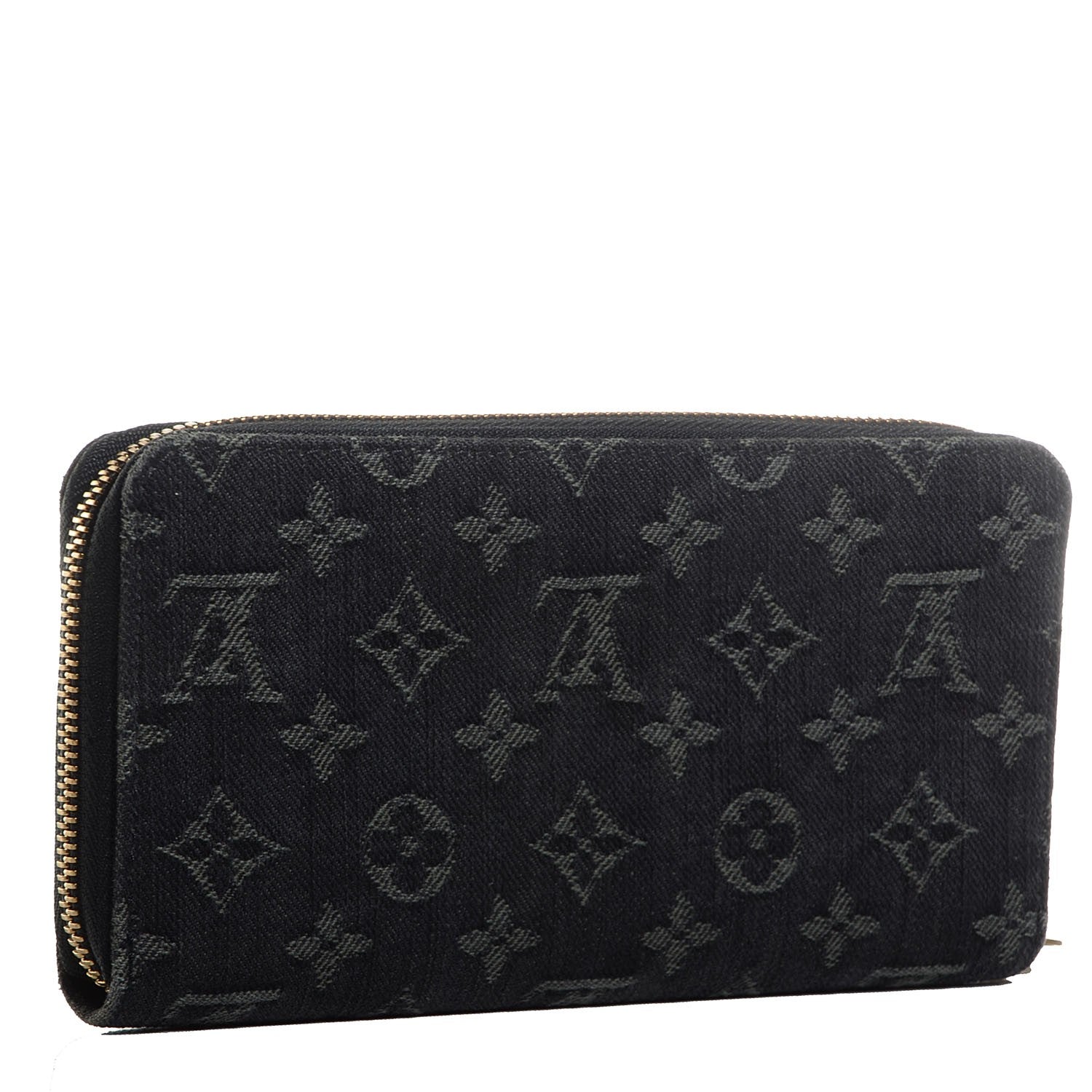 Louis Vuitton Monogram Denim Zippy Wallet Black 3 of 7