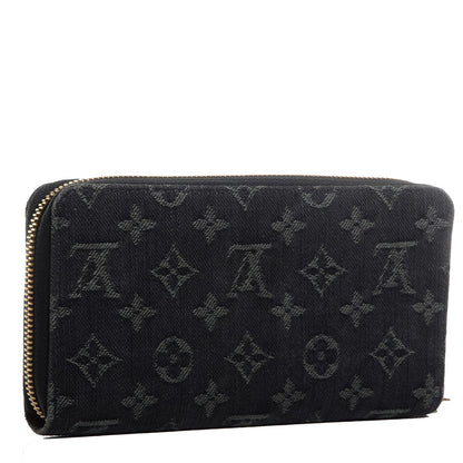Louis Vuitton Monogram Denim Zippy Wallet Black 3 of 7