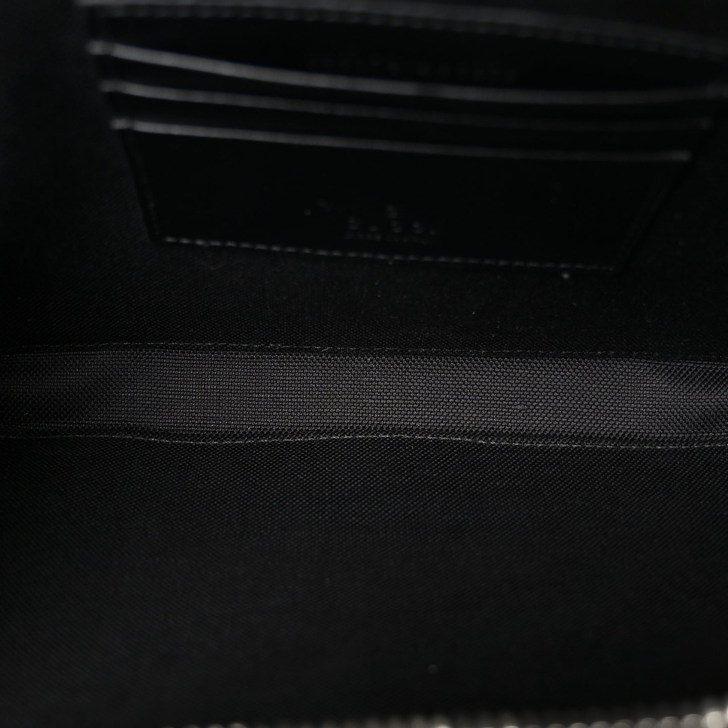 GG Supreme Monogram Calfskin Web Medium Messenger Bag Black Grey