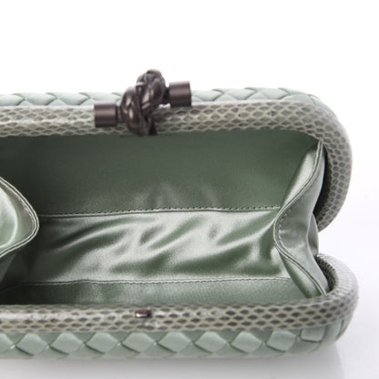 Bottega Veneta Satin Intreccio Impero Ayers Knot Clutch Green 5 of 6