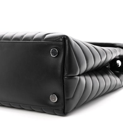 Saint Laurent Calfskin Y Quilted Monogram Monochrome Large Loulou Chain Satchel Black 9 of 10