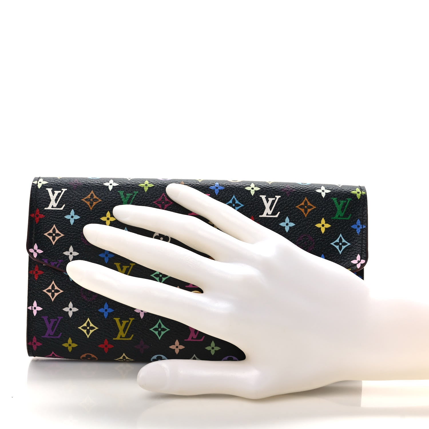 Louis Vuitton Monogram Multicolor Sarah Wallet NM Black Grenade 2 of 7