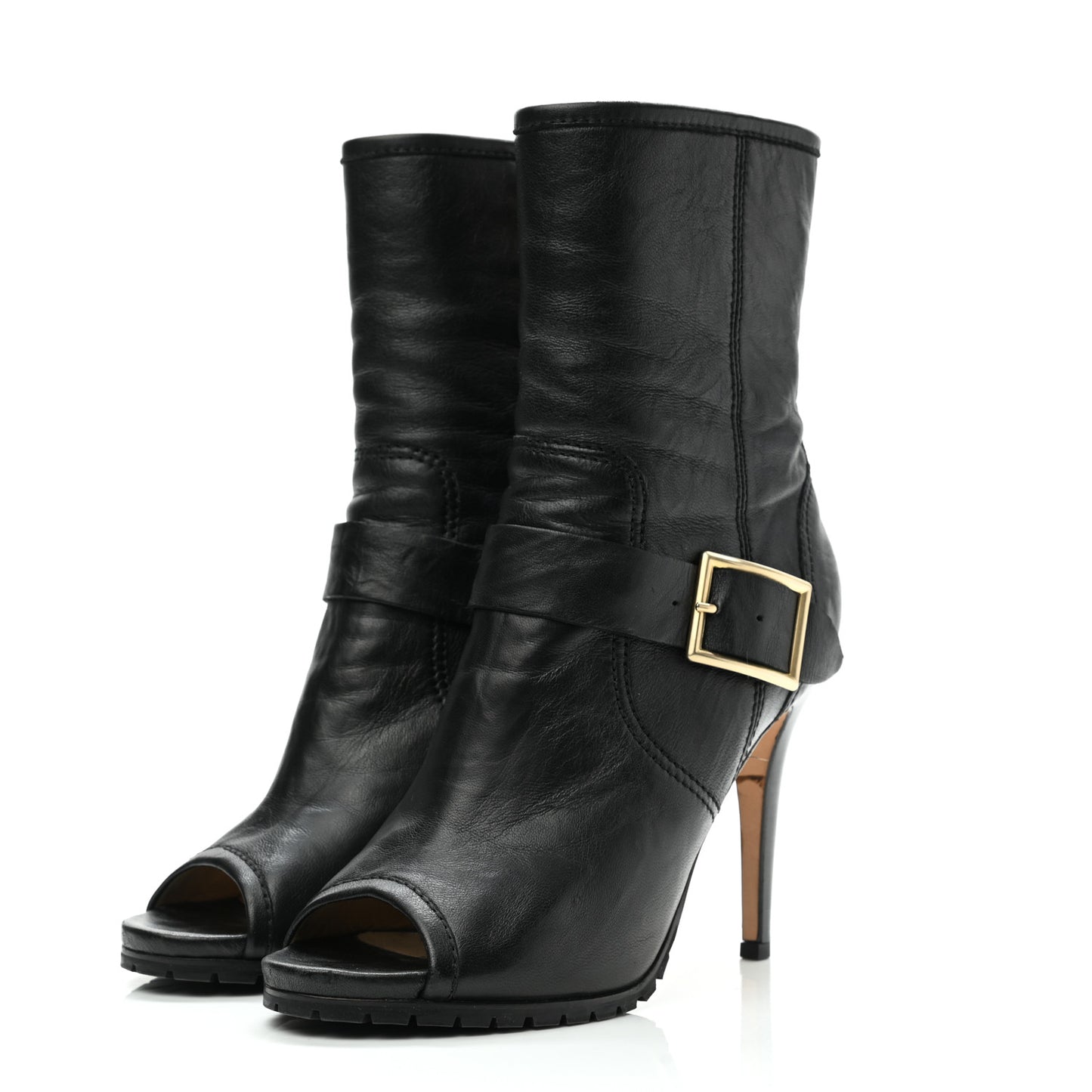 Lambskin Deja Biker Boots 39.5 Black