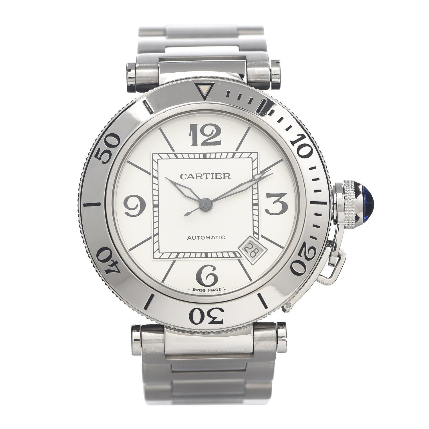 Cartier Stainless Steel 40mm Pasha C Seatimer Automatic Watch 1 of 6