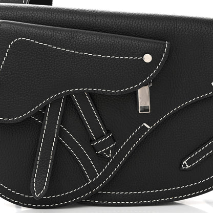 Christian Dior X KAWS Grained Calfskin Saddle Pouch Black 8 of 10