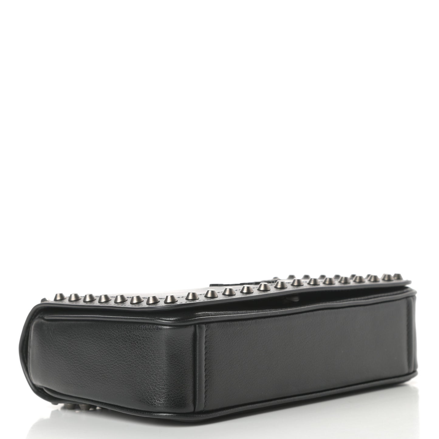 Glace Calfskin Studded Crossbody Black