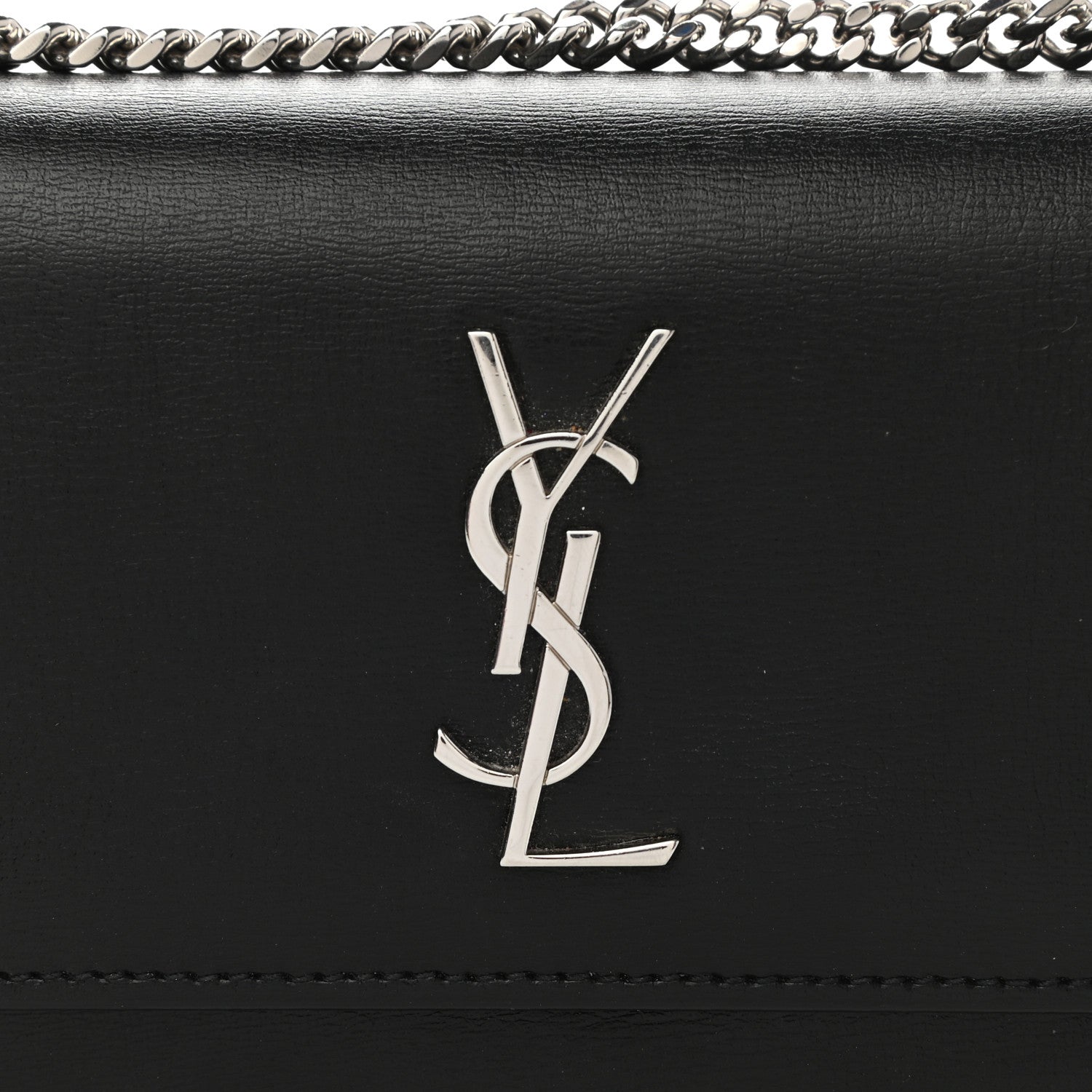 Saint Laurent Calfskin Monogram Sunset Chain Wallet Black 6 of 9