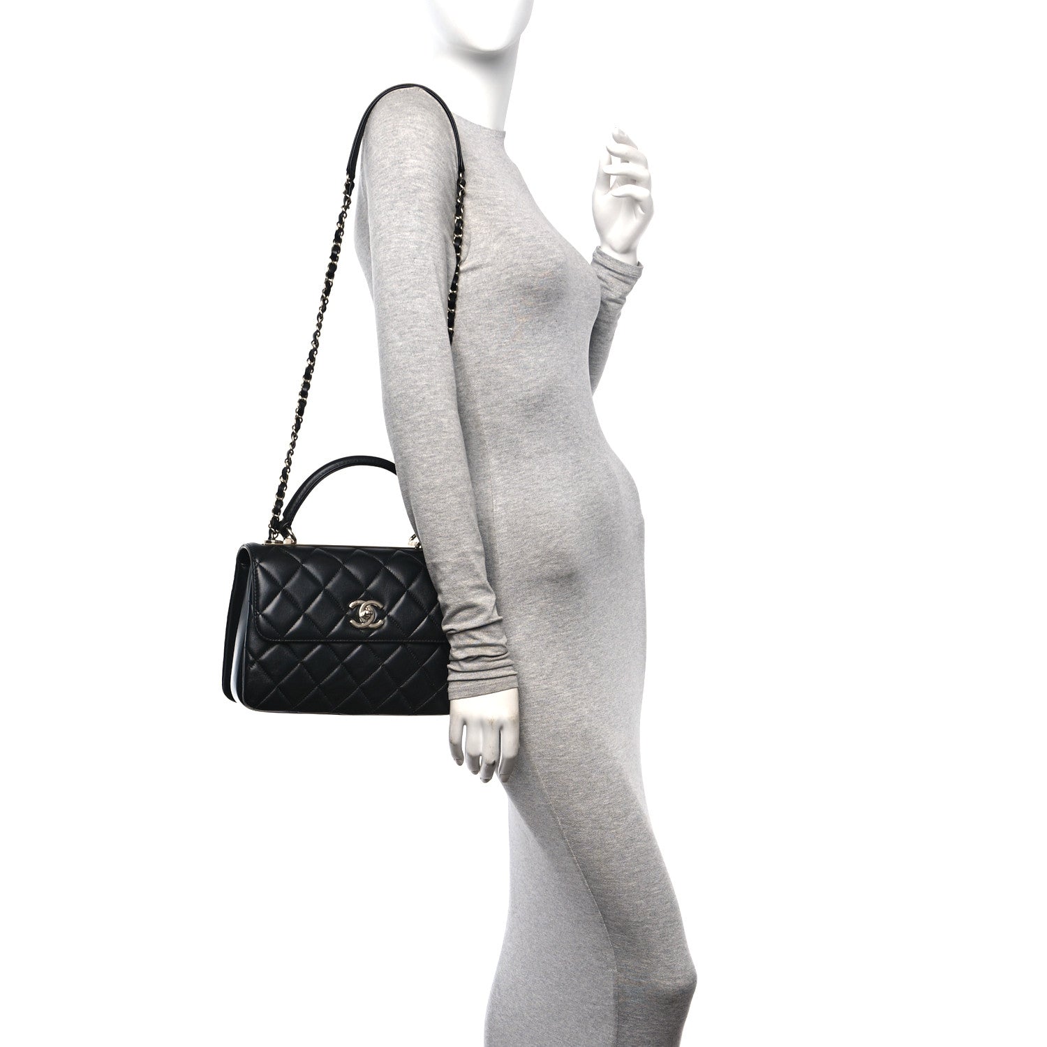 Chanel Lambskin Quilted Small Trendy CC Dual Handle Flap Bag Black 2 of 11