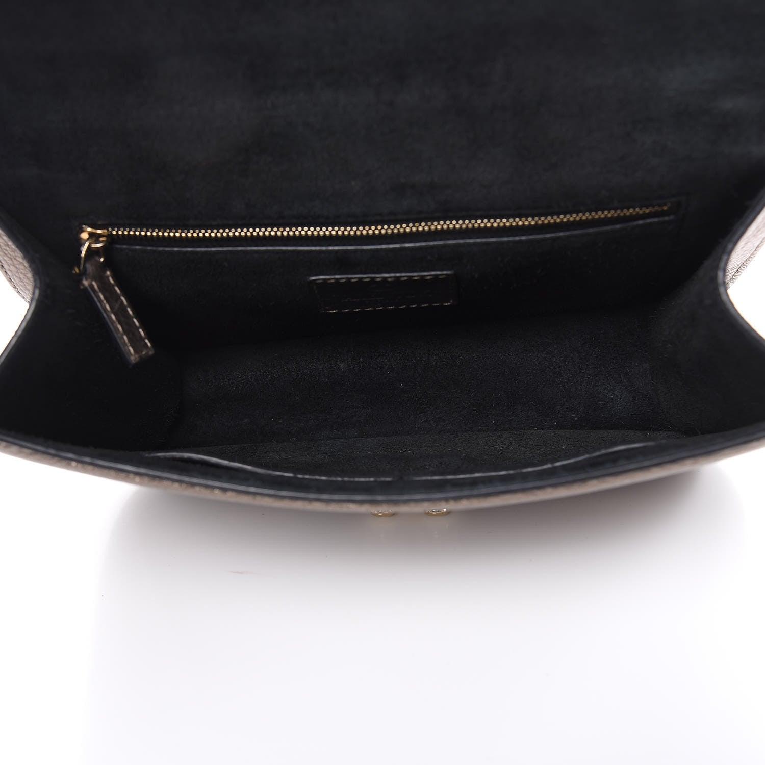 Valentino Garavani Metallic Vitello Medium Glam Lock Rockstud Flap Sasso 5 of 17
