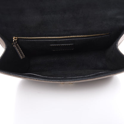 Valentino Garavani Metallic Vitello Medium Glam Lock Rockstud Flap Sasso 5 of 17