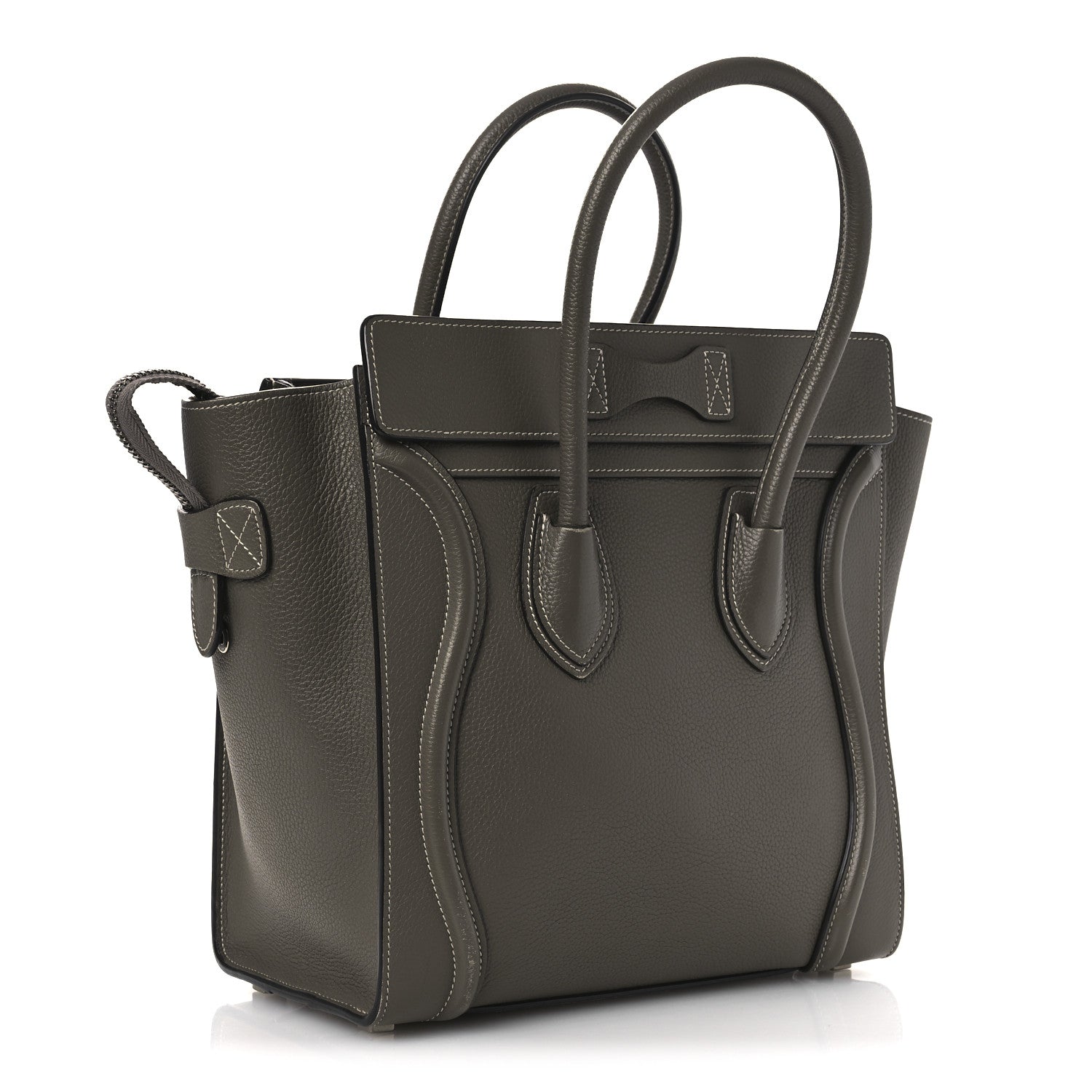 Celine Drummed Calfskin Micro Luggage Souris 3 of 14