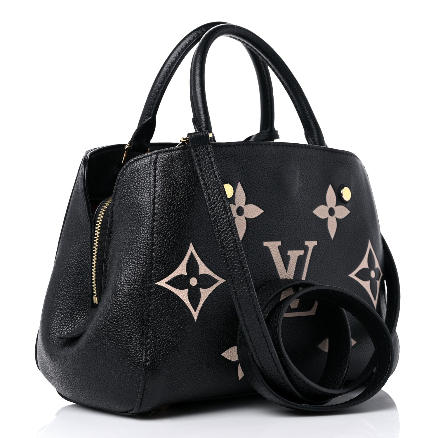 Louis Vuitton Empreinte Monogram Giant Montaigne BB Black Beige 3 of 11