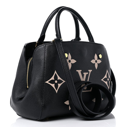 Louis Vuitton Empreinte Monogram Giant Montaigne BB Black Beige 3 of 11
