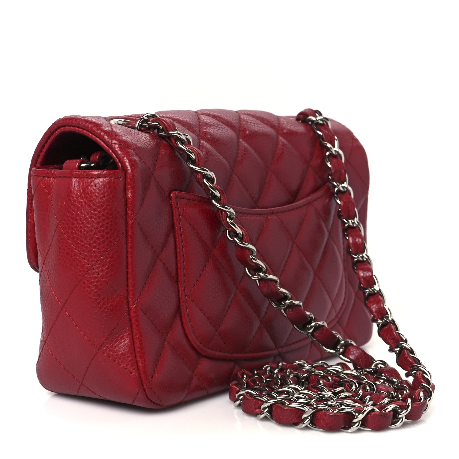 Chanel Caviar Quilted Mini Rectangular Flap Red 3 of 11
