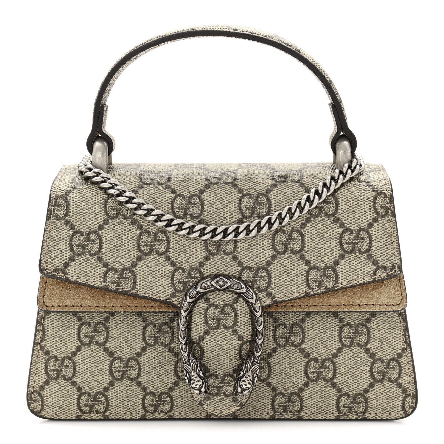 Gucci GG Supreme Monogram Mini Dionysus Top Handle Bag Taupe 1 of 10