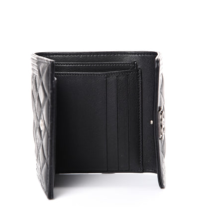 Chanel Lambskin Quilted Compact Boy Wallet Black 4 of 12