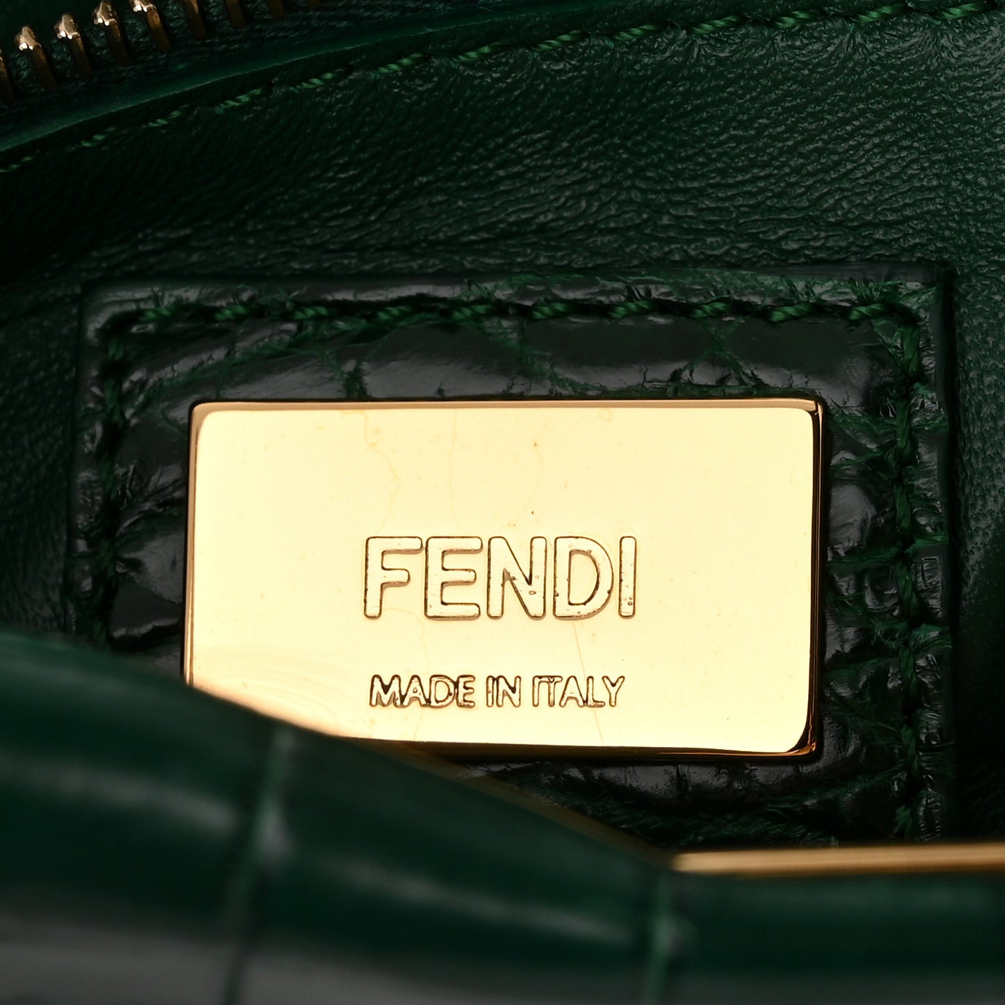 Shiny Crocodile Shiny Nappa Mini Peekaboo Iconic Satchel Emerald