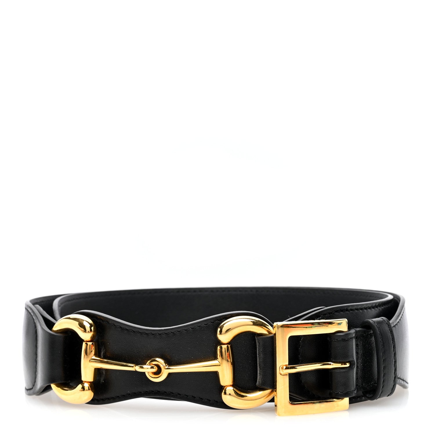 Gucci Efesto Leather Horsebit 25mm Belt 90 36 Black 1 of 4