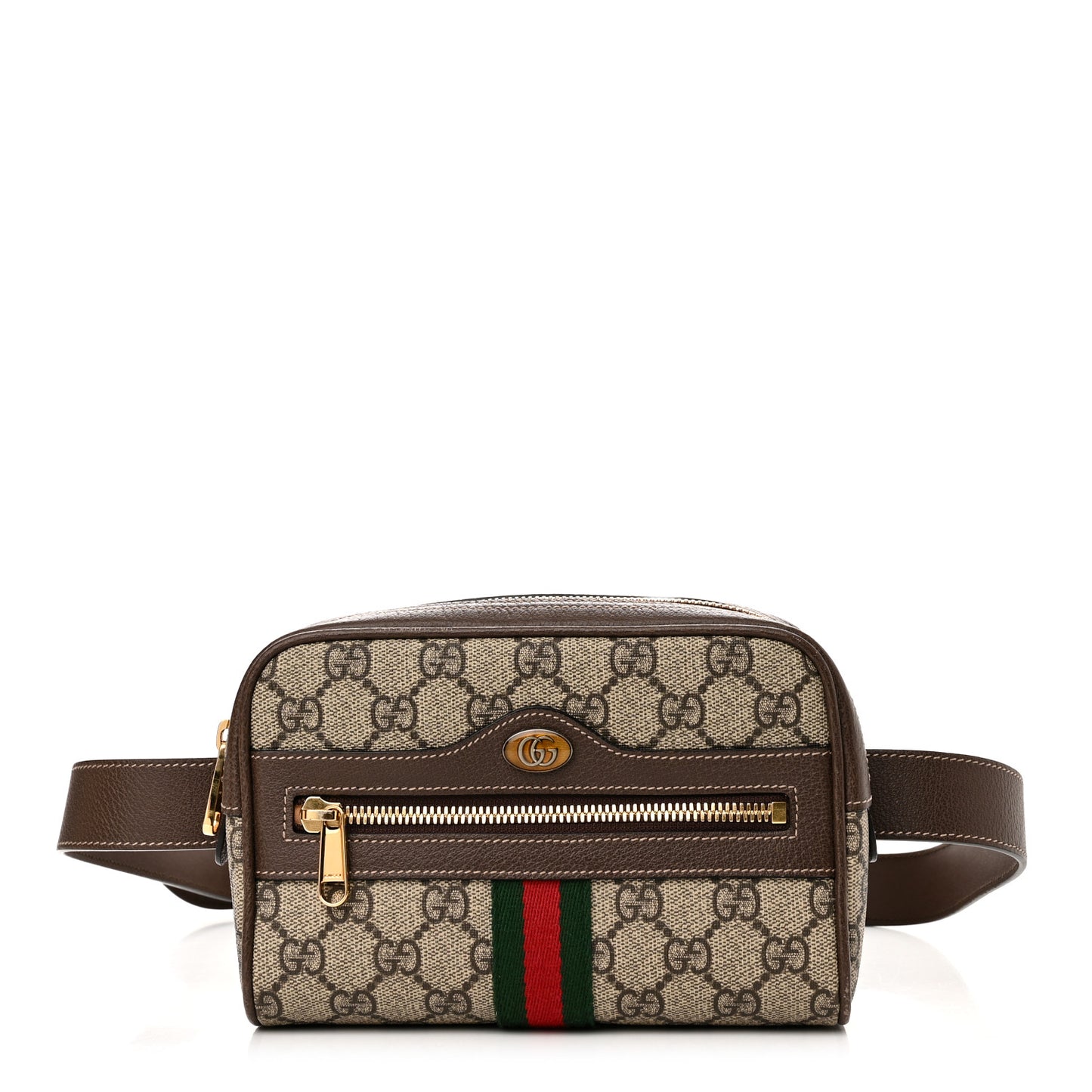 GG Supreme Monogram Web Small Ophidia Belt Bag 95 38 Dark Brown