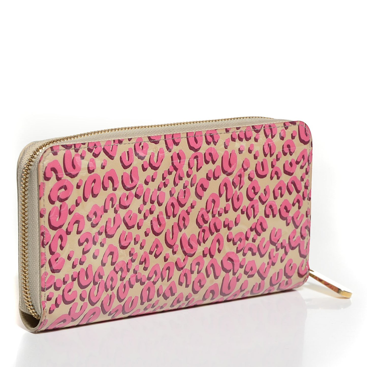 Vernis Leopard Zippy Wallet Blanc Corail