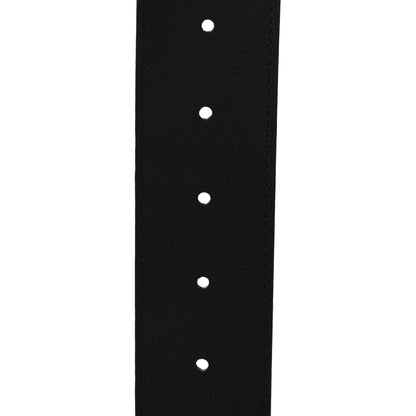 Gucci Textured Dollar Calfskin Nickel Double G 40mm Belt 95 38 Black 5 of 5