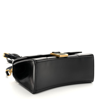 Balenciaga Shiny Box Calfskin Hourglass Top Handle Bag XS Black 4 of 9