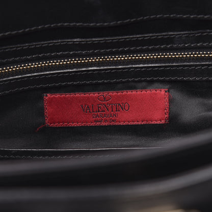 Valentino Garavani Vitello Rockstud Accordion Satchel Black 6 of 16