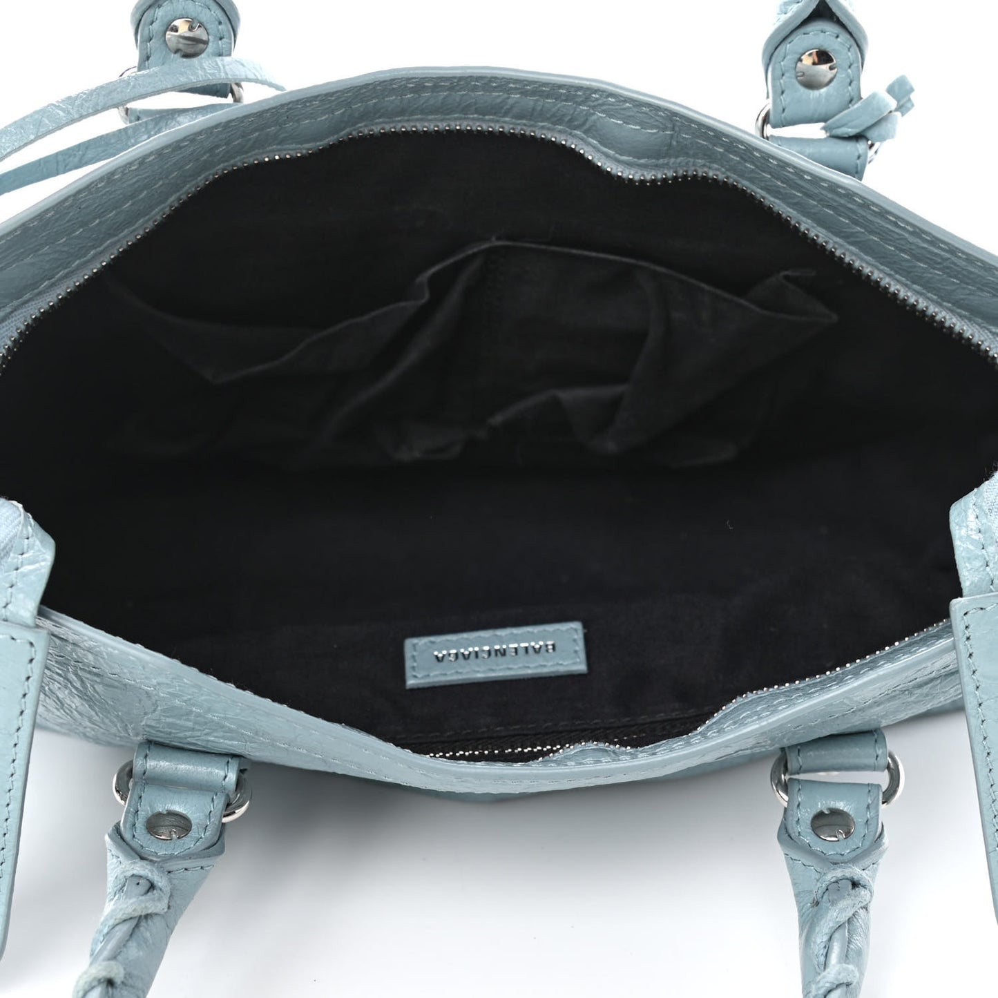 Agneau Classic Silver Hardware S City Bleu Gris