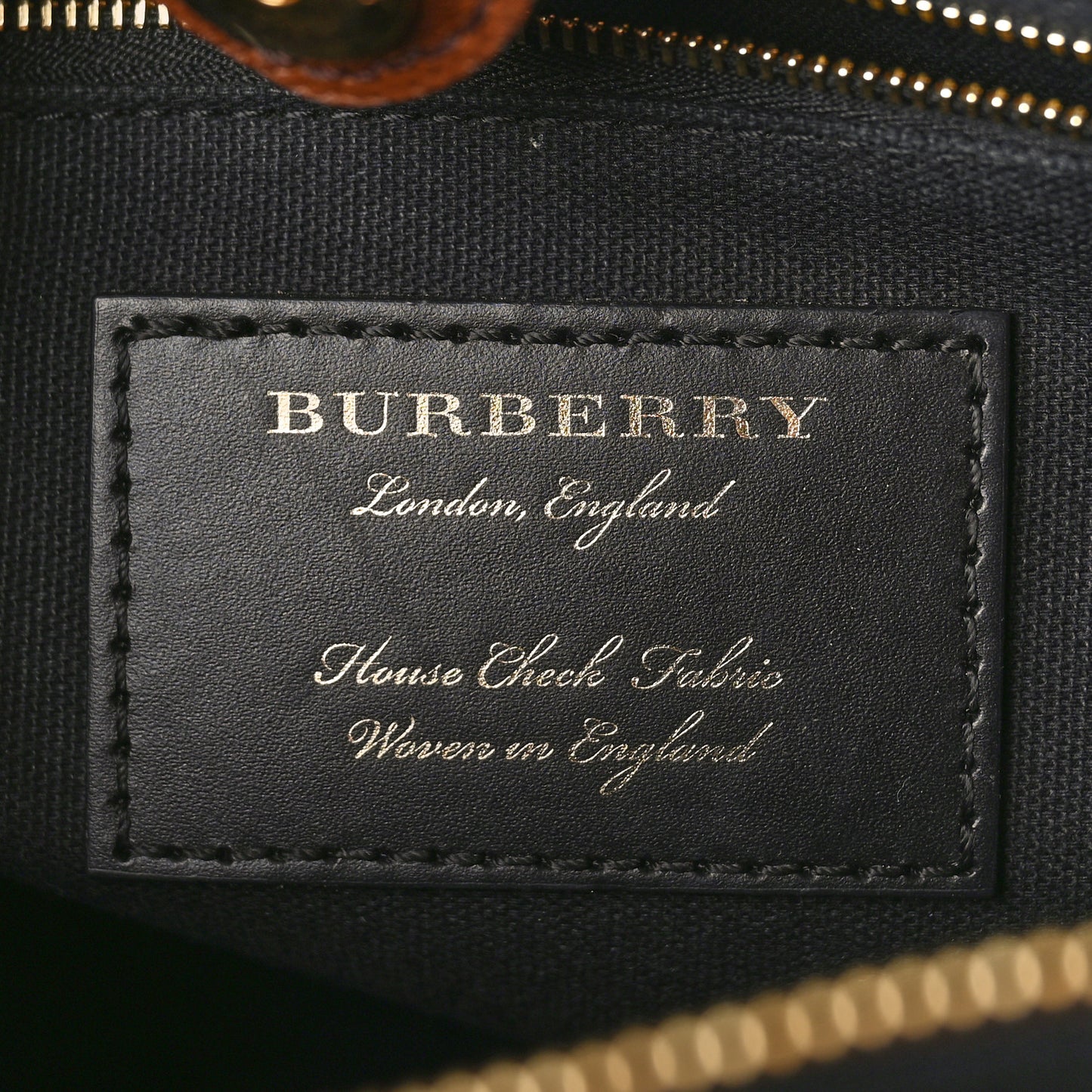 House Check Grainy Calfskin Medium Banner Tote Tan