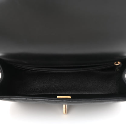 Chanel Lambskin Quilted Mini Top Handle Rectangular Flap Black 5 of 10