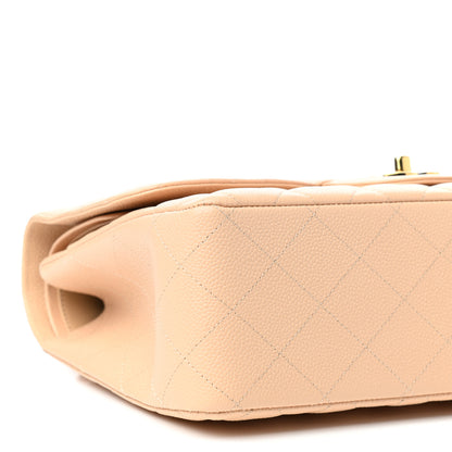 Chanel Caviar Quilted Jumbo Double Flap Beige 7 of 10