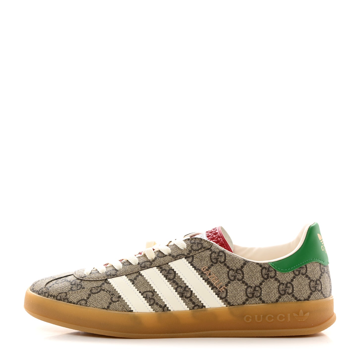 X ADIDAS GG Supreme Monogram Mens Gazelle Sneakers 9 Beige Ebony Off White New Shamarock