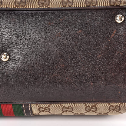 Gucci Monogram Web Tote Brown 21 of 27