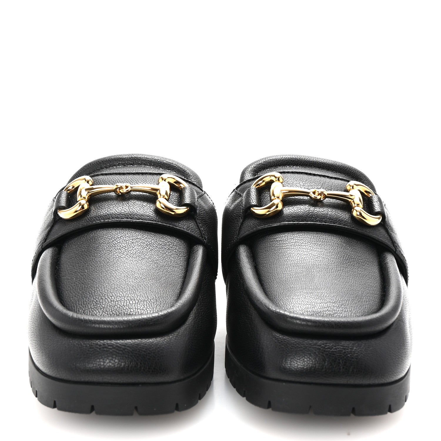 Gucci Goatskin Auroville Horsebit Mules 38 Black 3 of 10