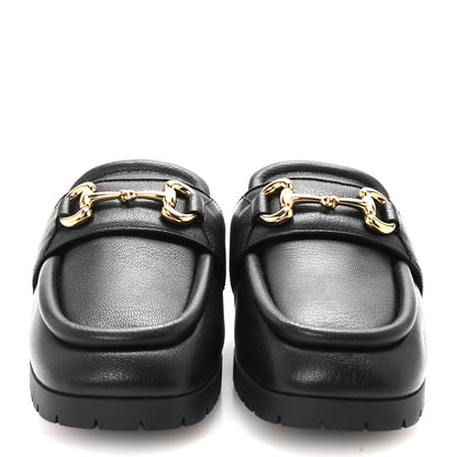 Gucci Goatskin Auroville Horsebit Mules 38 Black 3 of 10