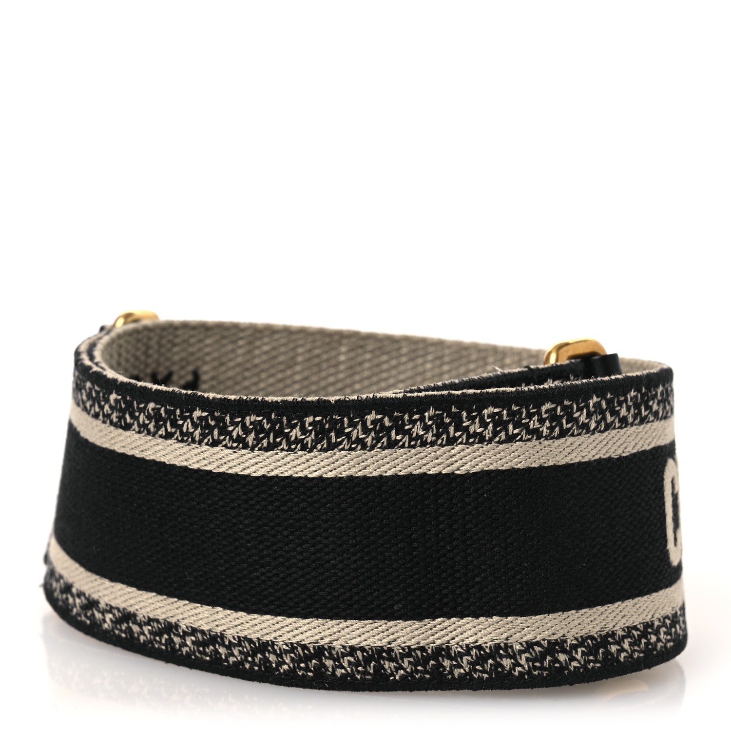 Christian Dior Canvas Embroidered Shoulder Strap  Black 3 of 8