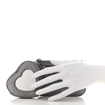 Balenciaga Agneau Le Cagole Clip On Card Mirror Gunmetal 2 of 9