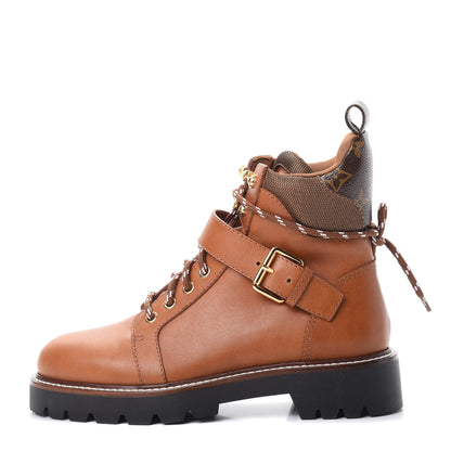 Louis Vuitton Calfskin Territory Ranger Combat Boots 38 Cognac 1 of 8