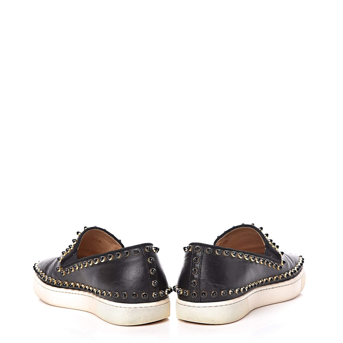 Calfskin Studded Womens Cador Flat 35.5 Black