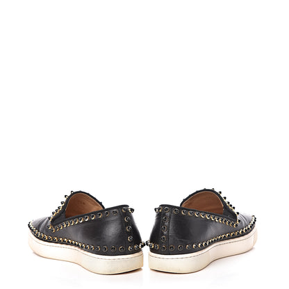 Christian Louboutin Calfskin Studded Womens Cador Flat 35.5 Black 6 of 17