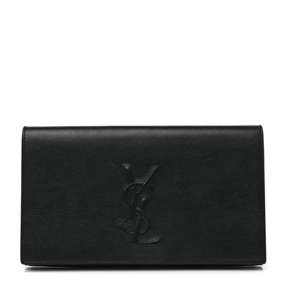 Saint Laurent Calfskin Monogram Large Belle De Jour Clutch Black 1 of 8
