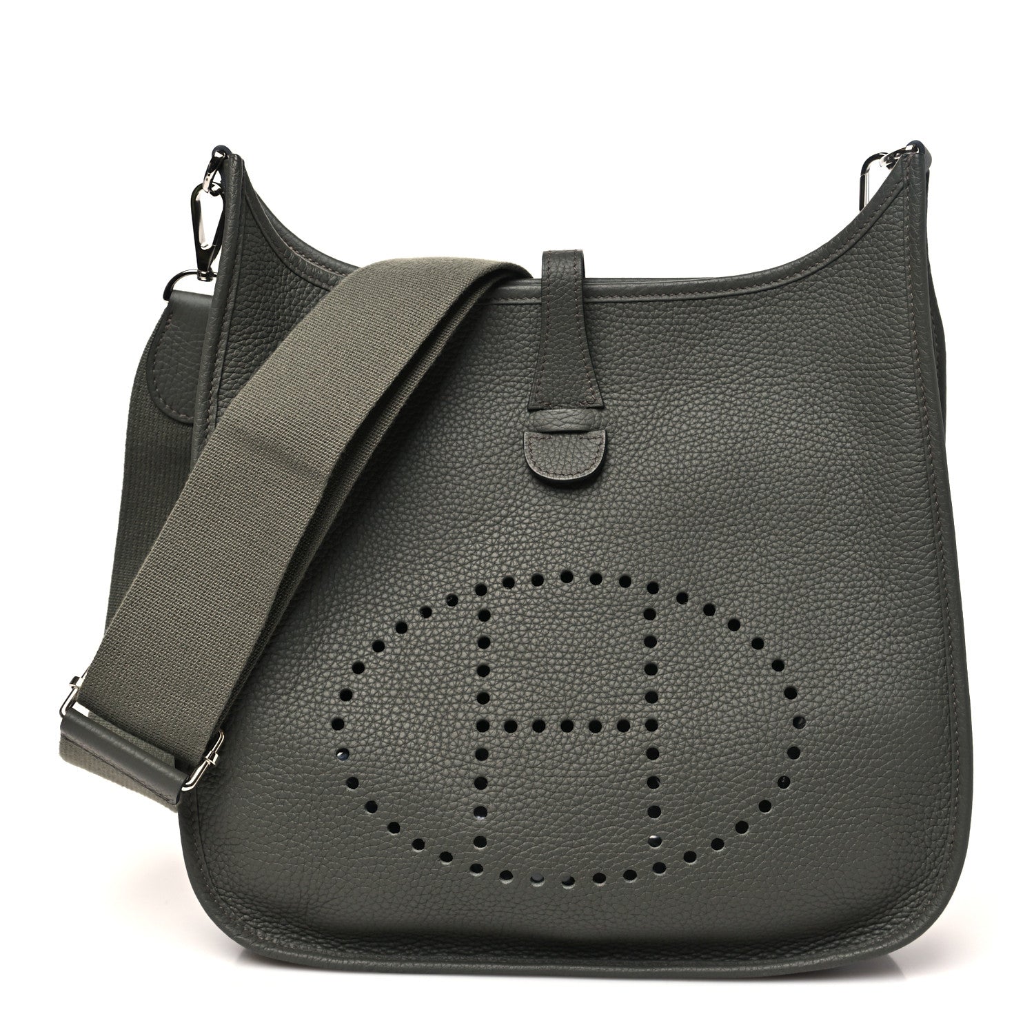 Hermes Taurillon Clemence Evelyne III PM Vert De Gris 1 of 10