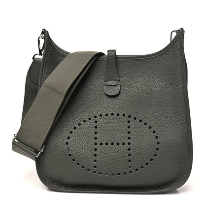 Hermes Taurillon Clemence Evelyne III PM Vert De Gris 1 of 10