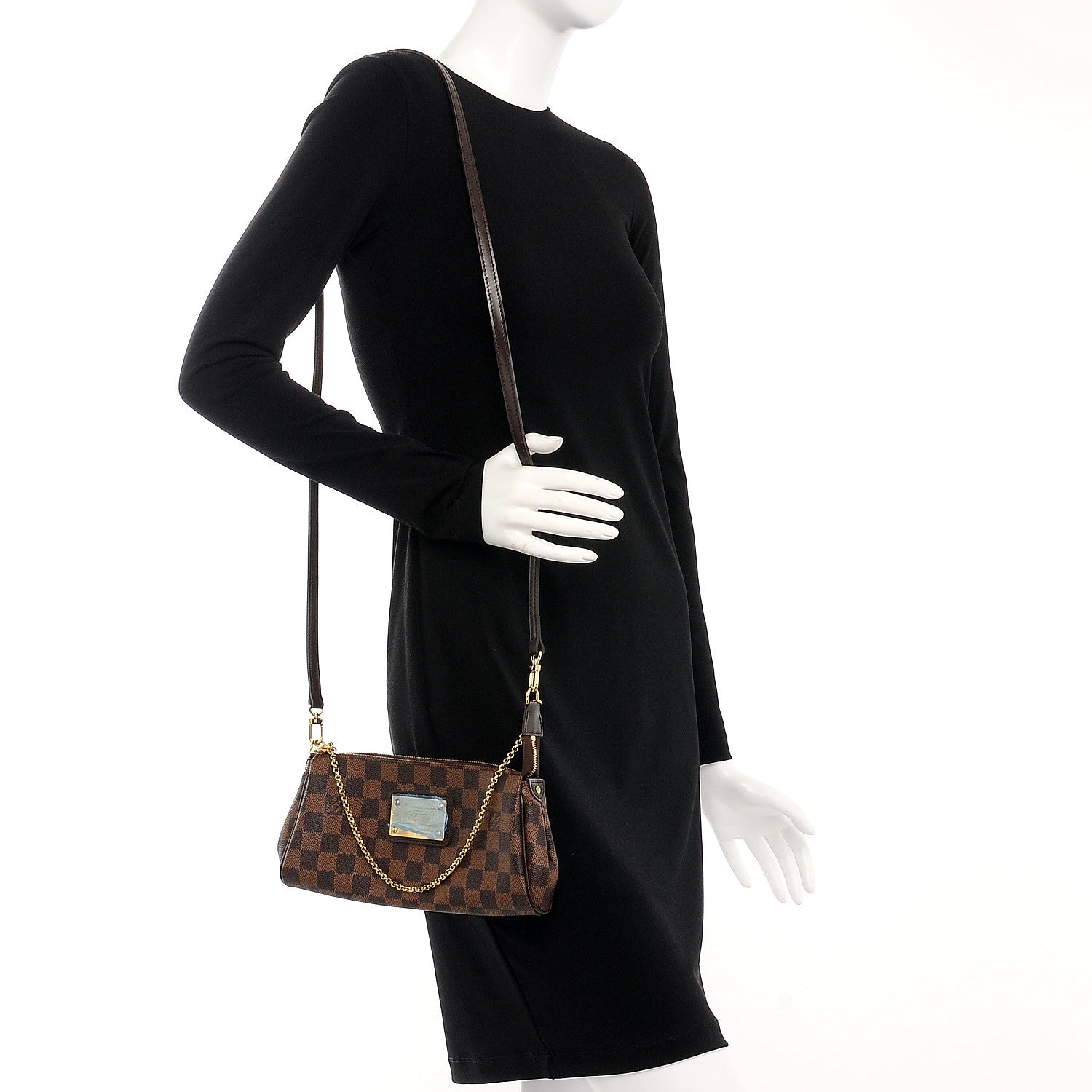 Louis Vuitton Damier Ebene Eva Clutch 2 of 8