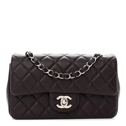 Chanel Lambskin Quilted Mini Rectangular Flap Dark Purple 1 of 11