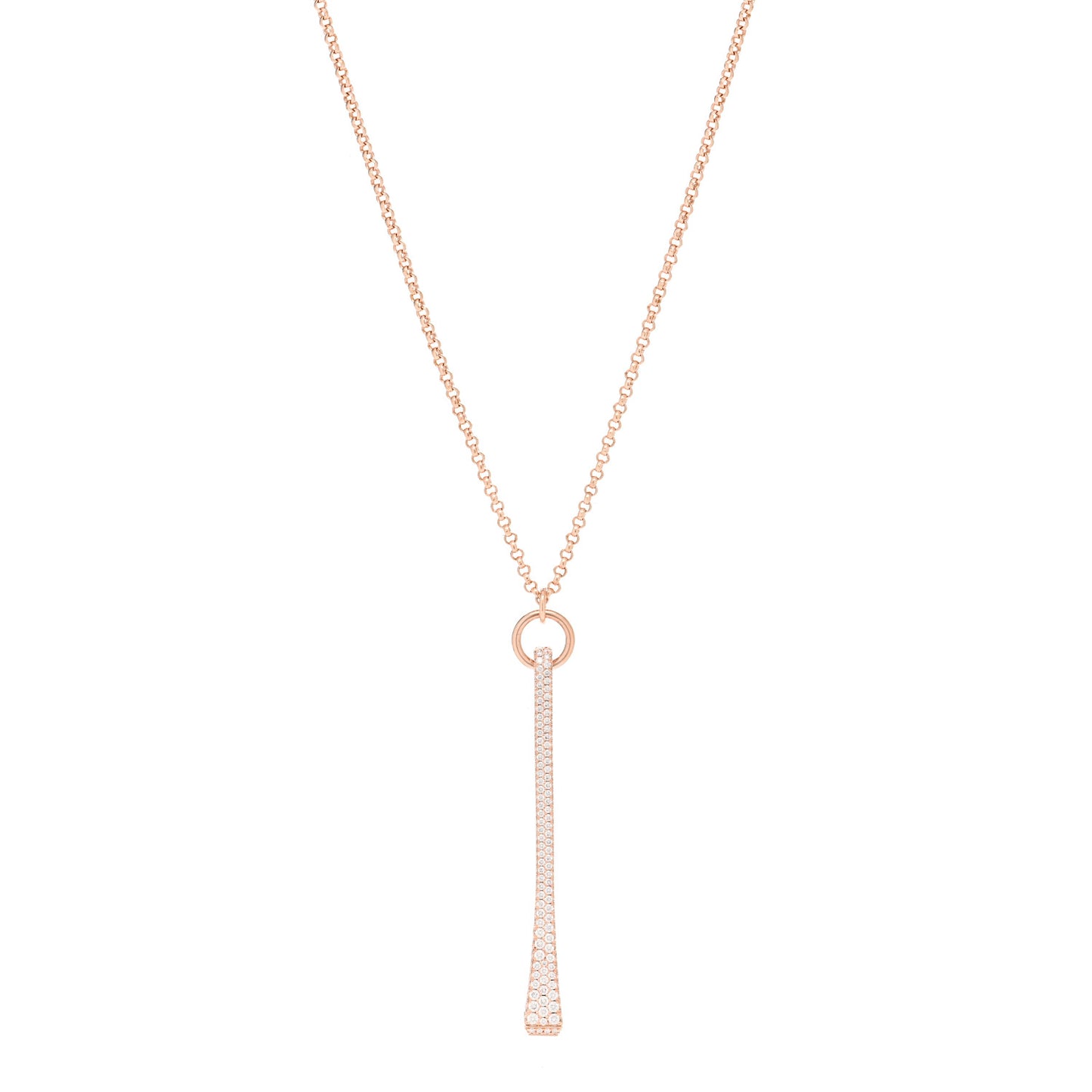 18K Rose Gold Diamond Clou de Forge Pendant Necklace SH
