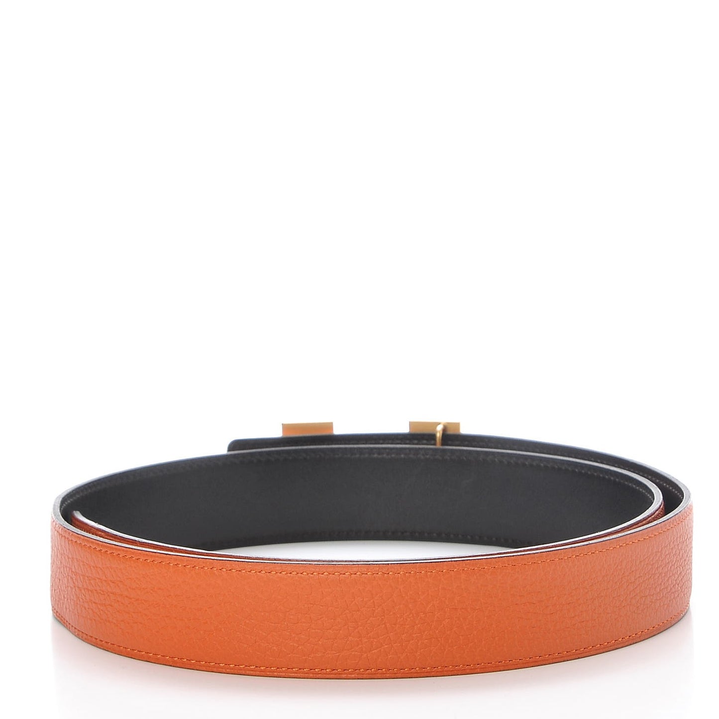 Box Togo 32mm Calandre H Belt 90 Chocolate Orange