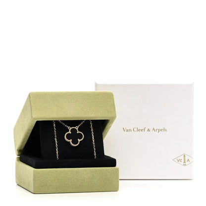 Van Cleef & Arpels 18K Yellow Gold Black Onyx Vintage Alhambra Pendant Necklace 5 of 5